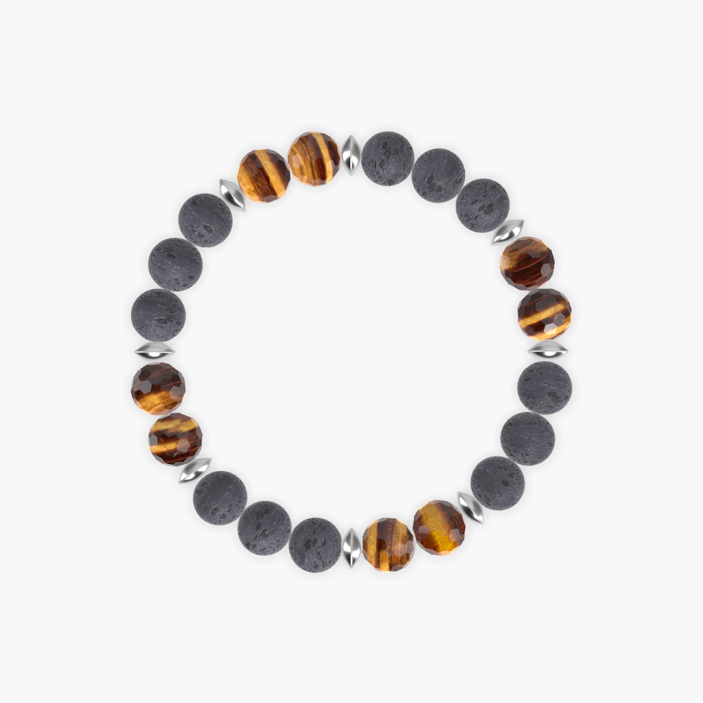 Lava Rock and Tiger Eye Bracelet