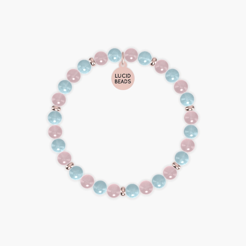 Aquamarine and Rose Quartz Bracelet