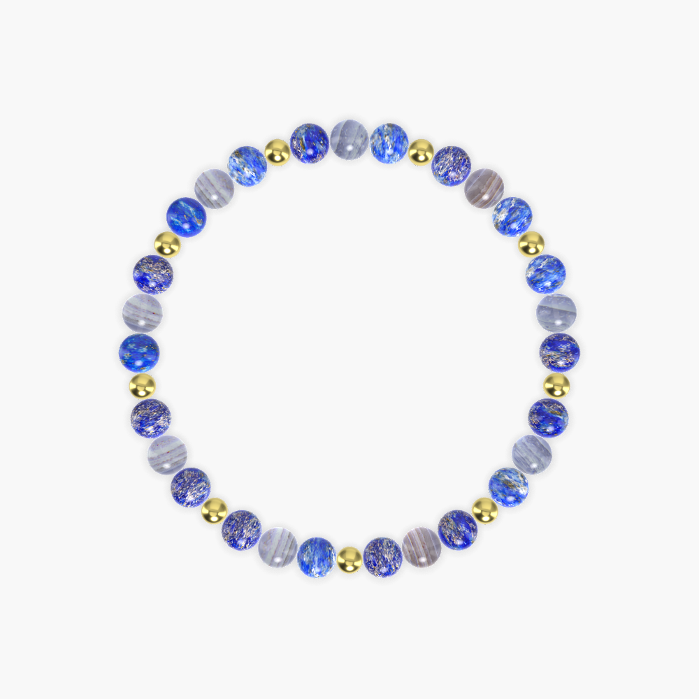 Articulate Essence - Lapis Lazuli and Blue Lace Agate Bracelet