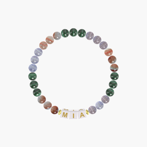 Blue Lace Agate, Malachite and Sardonyx Bracelet