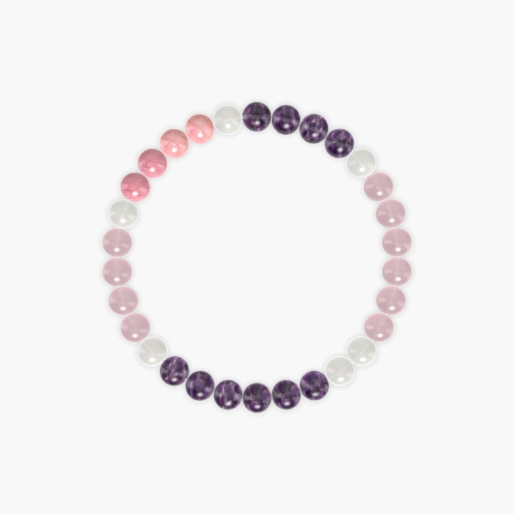 Amethyst, Rose Quartz, Moonstone and more Gemstone Bracelet