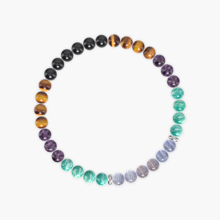 Amazonite, Tiger Eye, Blue Lace Agate and more Gemstone Bracelet