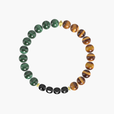 Tiger Eye and Malachite Bracelet
