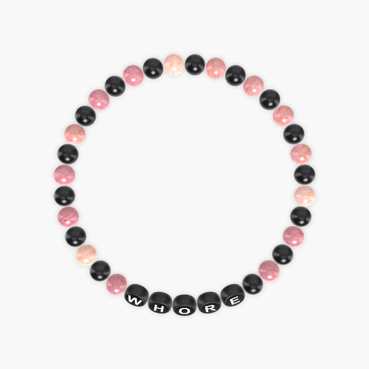 Black Obsidian and Rhodonite Bracelet