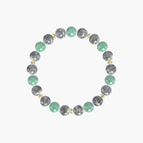 Labradorite and Green Jade Bracelet