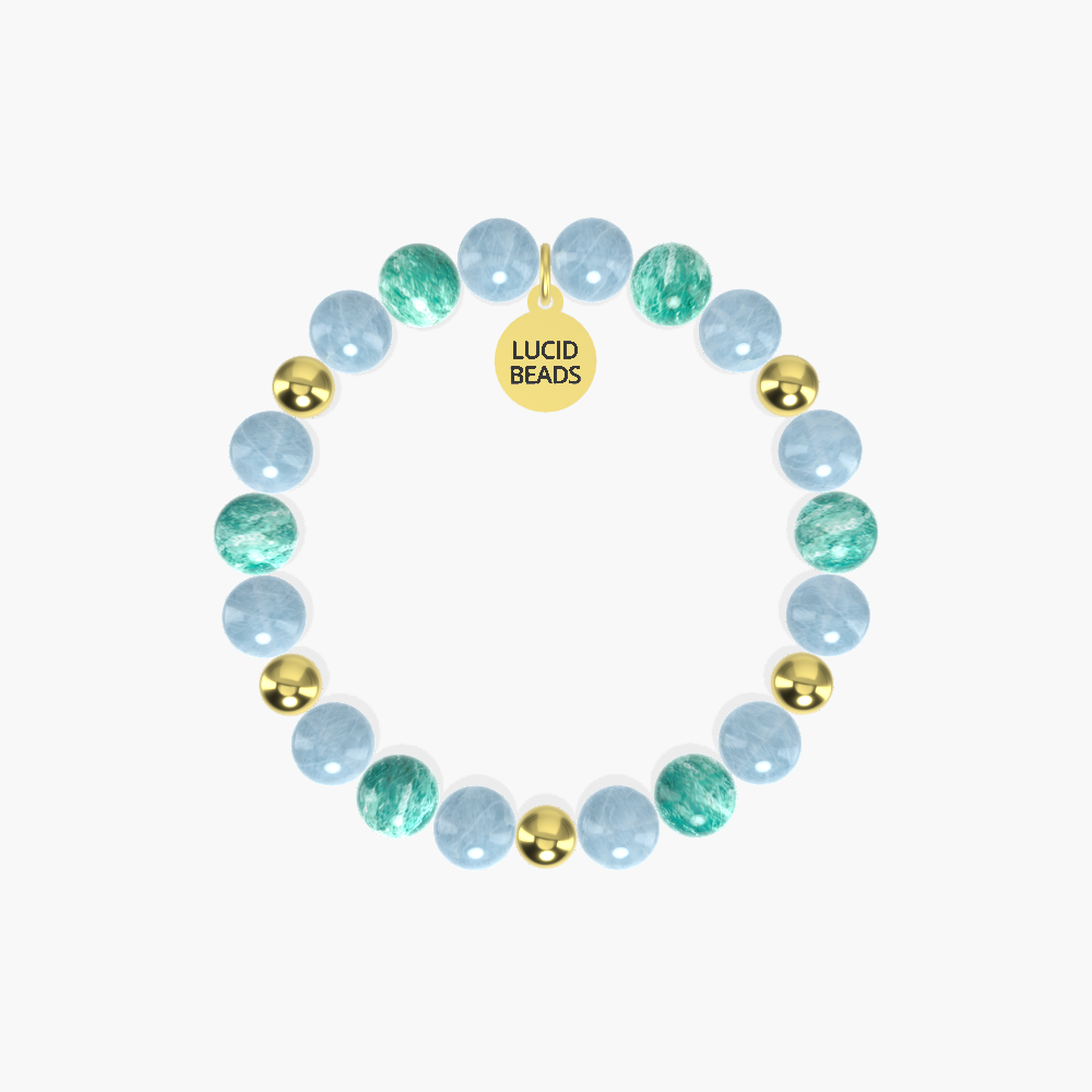 Tranquil Waves - Aquamarine and Amazonite Bracelet