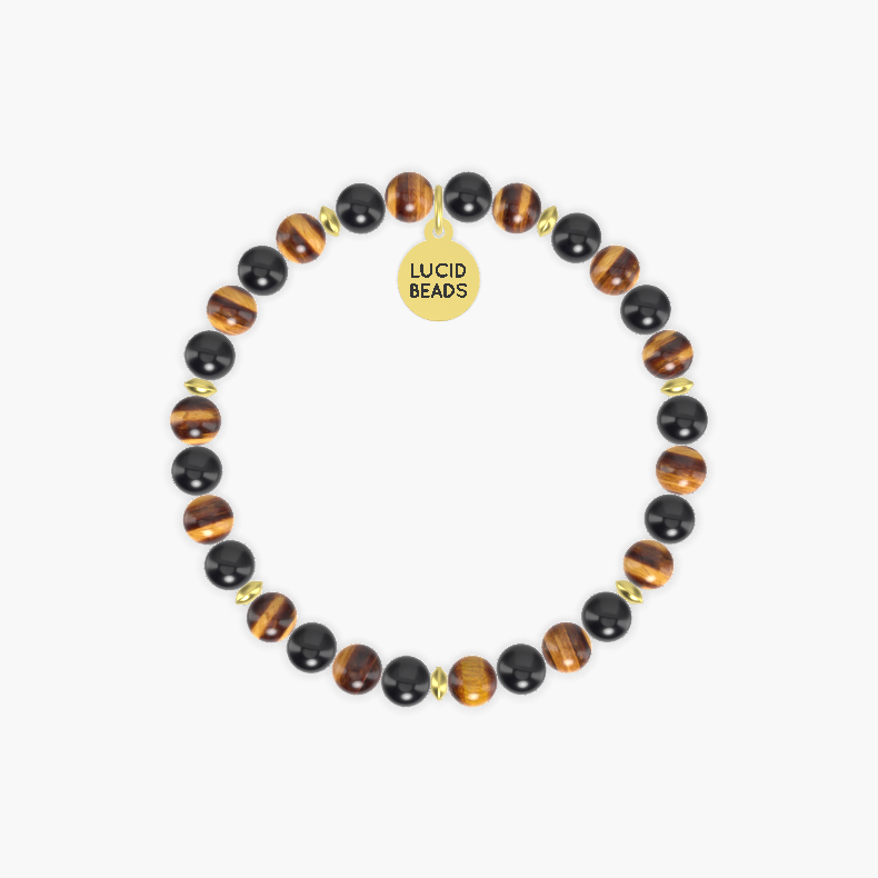 Tiger Eye and Black Tourmaline Bracelet