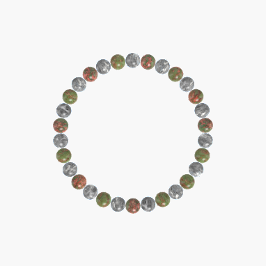 Unakite and Labradorite Bracelet
