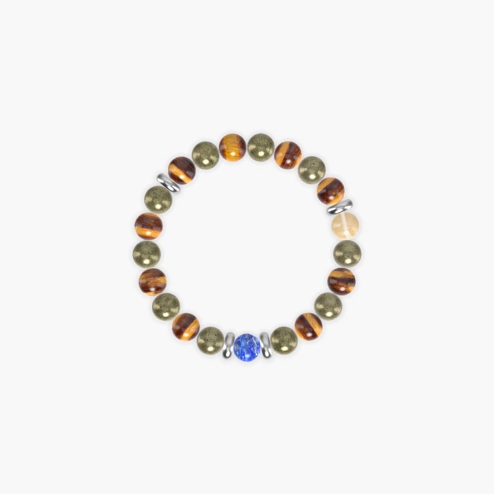 Pyrite, Tiger Eye, Lapis Lazuli and more Gemstone Bracelet