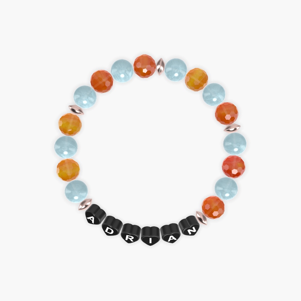 Carnelian and Aquamarine Bracelet