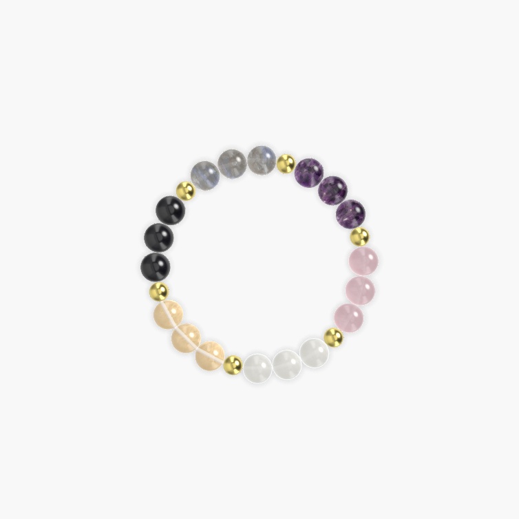 Amethyst, Labradorite, Black Tourmaline and more Gemstone Bracelet