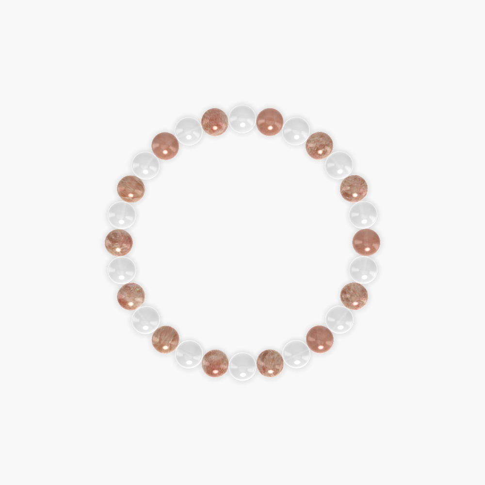 White Jade and Sunstone Bracelet