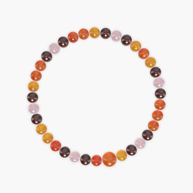 Carnelian, Garnet and Rose Quartz Bracelet