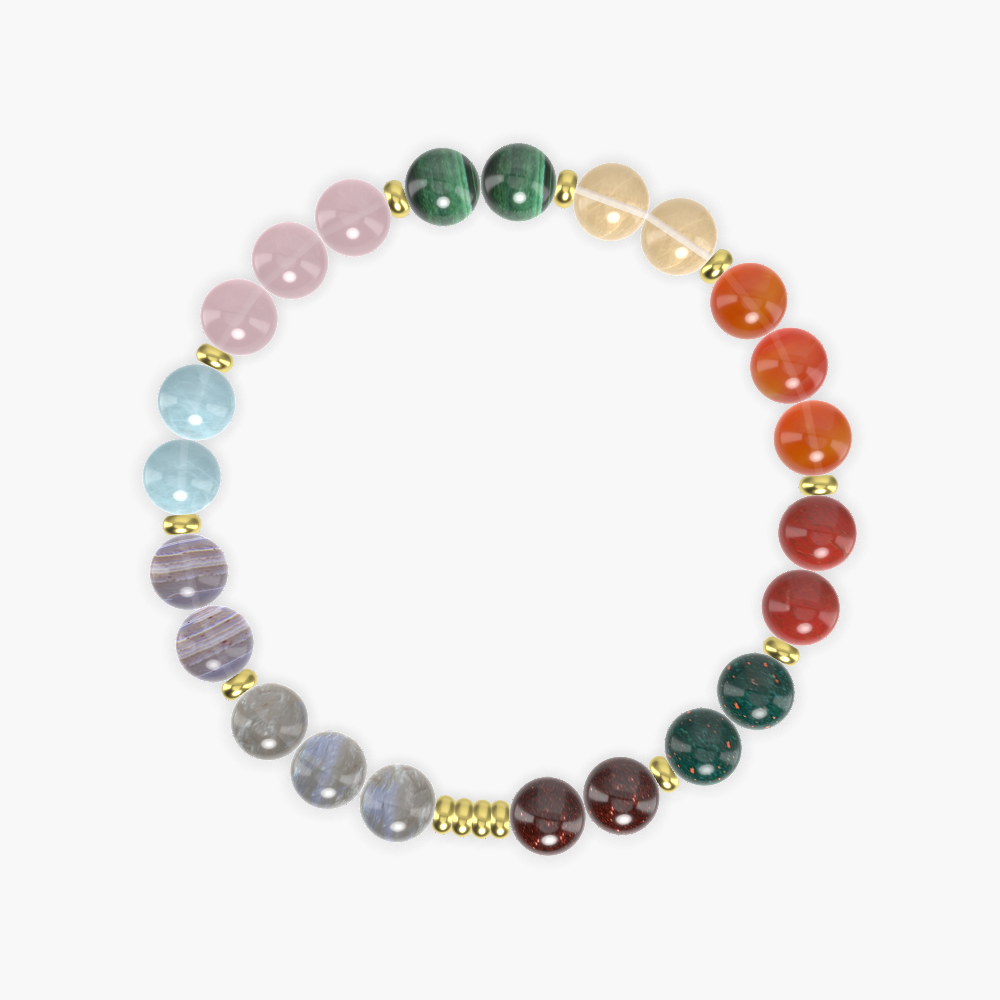 Carnelian, Rose Quartz, Labradorite and more Gemstone Bracelet