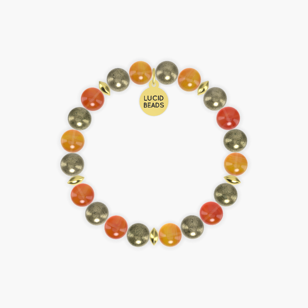 Renewal Energy - Carnelian and Pyrite Bracelet