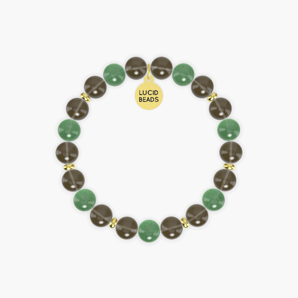 Smoky Quartz and Aventurine Bracelet