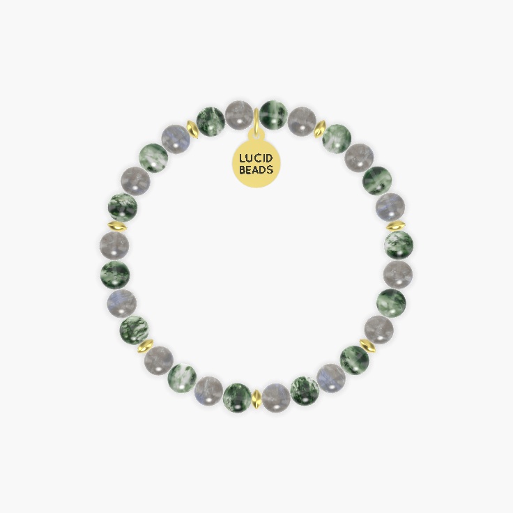 Labradorite and Moss Agate Bracelet