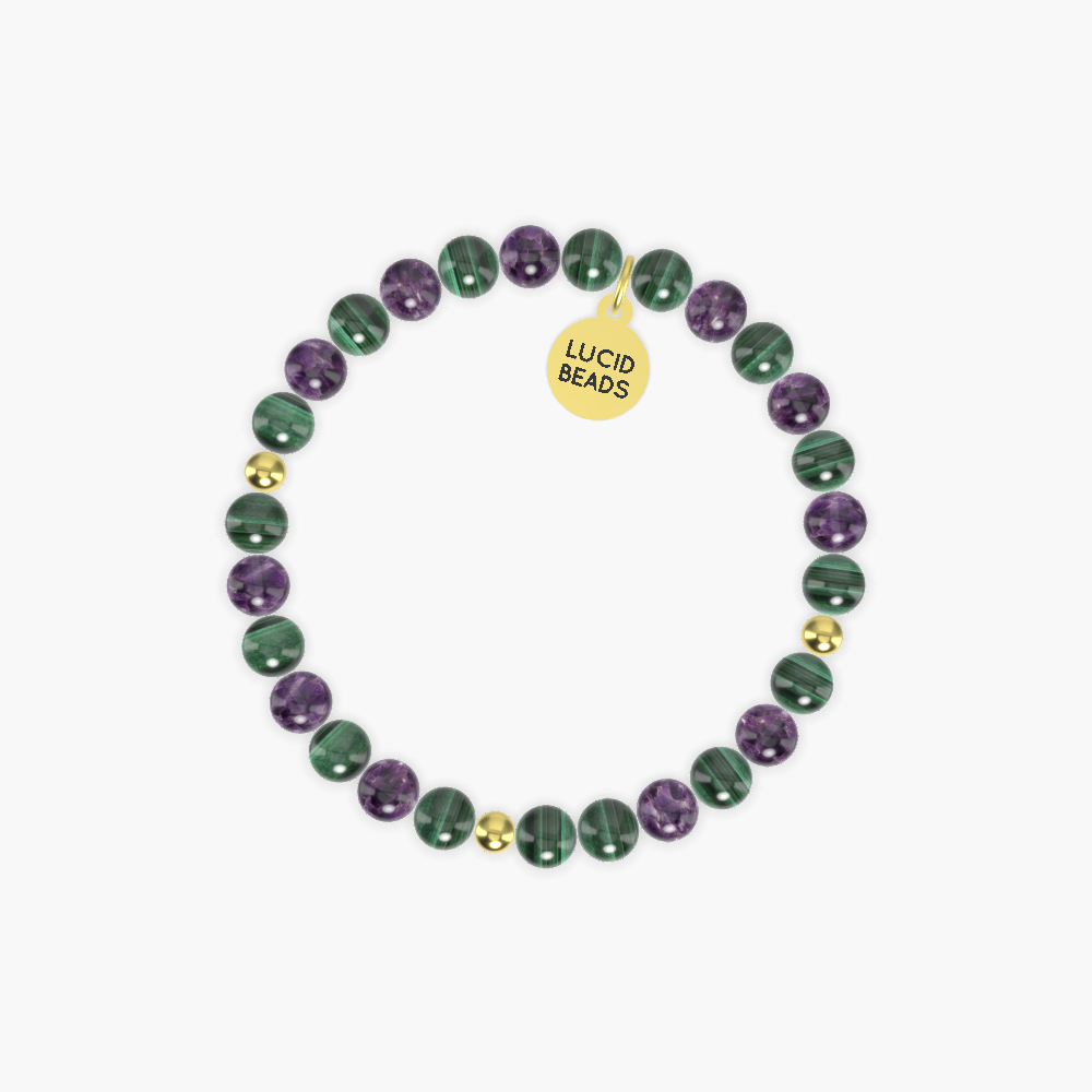 Malachite and Amethyst Bracelet