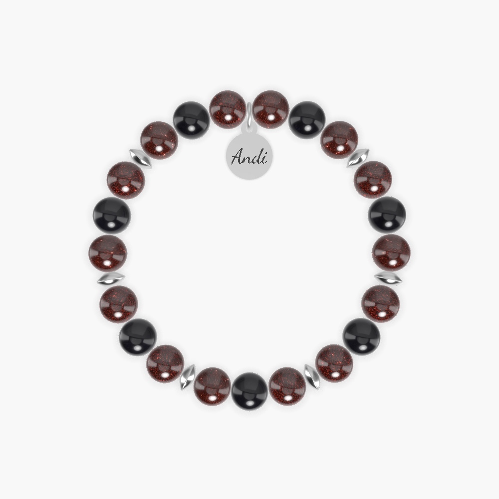 Garnet and Black Onyx Bracelet