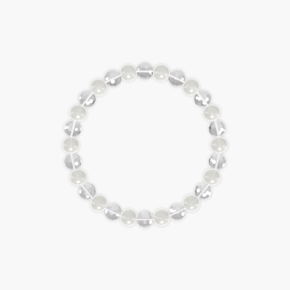 Clear Quartz and Moonstone Bracelet