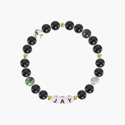 Black Obsidian, Howlite, Bloodstone and more Gemstone Bracelet