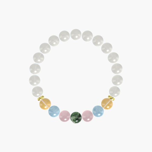 Moonstone, Rose Quartz, Aquamarine and more Gemstone Bracelet