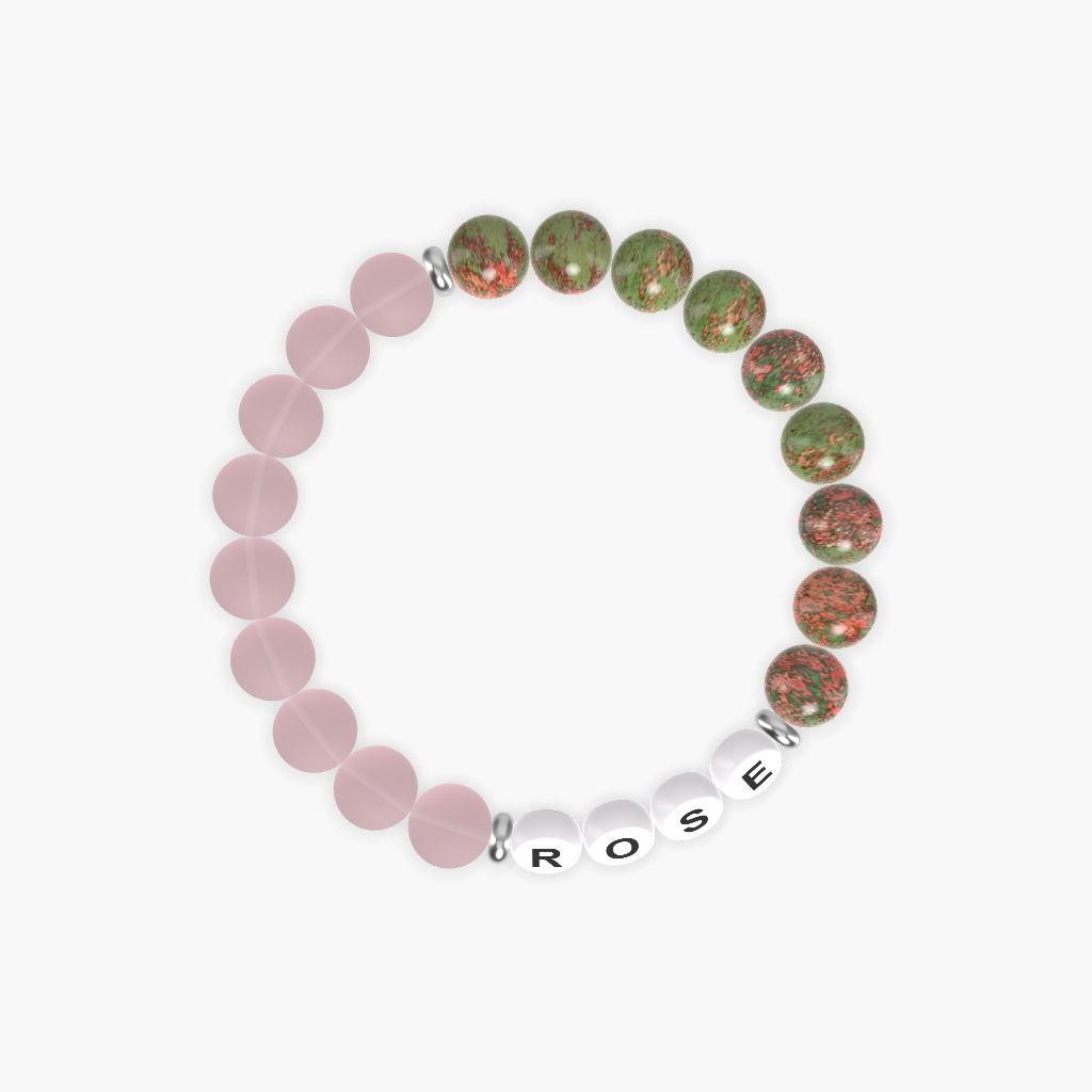 Unakite and Rose Quartz Bracelet