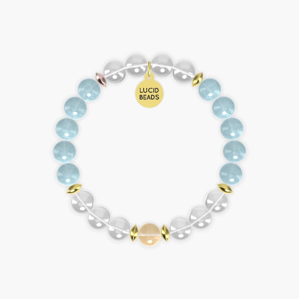 Clear Quartz, Aquamarine and Citrine Bracelet