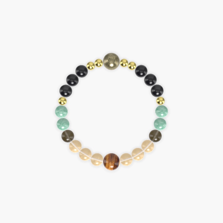 Citrine, Green Jade, Black Obsidian and more Gemstone Bracelet
