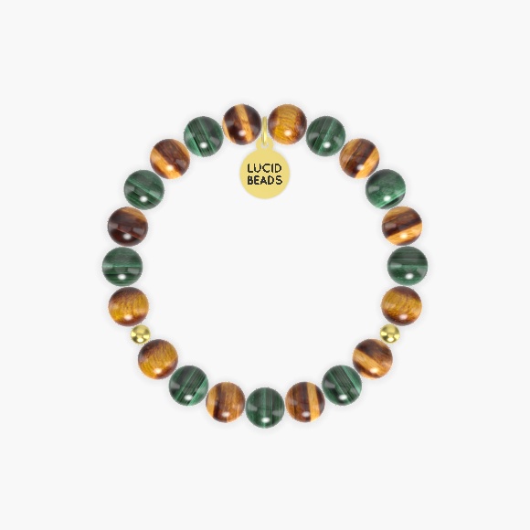 Tiger Eye and Malachite Bracelet