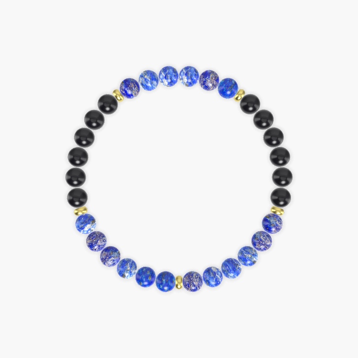 Lapis Lazuli and Black Obsidian Bracelet