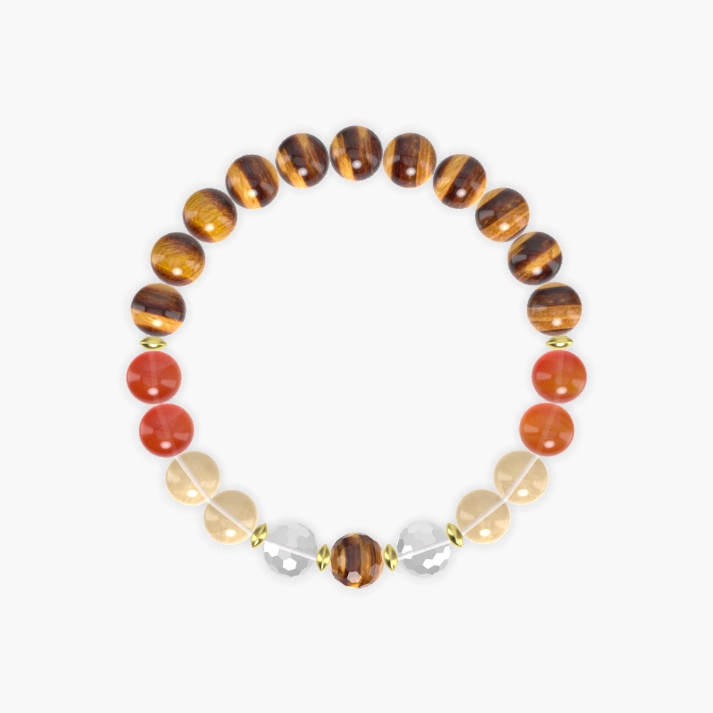 Tiger Eye, Citrine, Carnelian and more Gemstone Bracelet