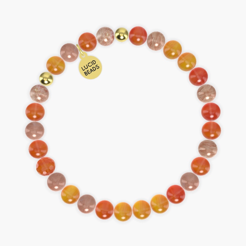 Carnelian and Sunstone Bracelet