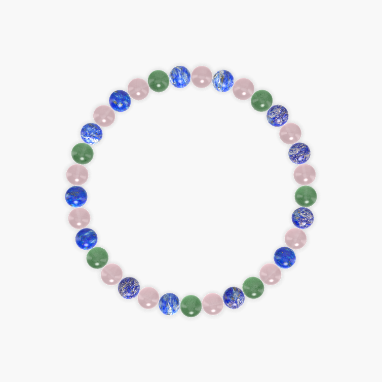 Rose Quartz, Lapis Lazuli and Aventurine Bracelet