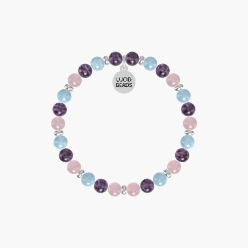 Amethyst, Rose Quartz and Aquamarine Bracelet