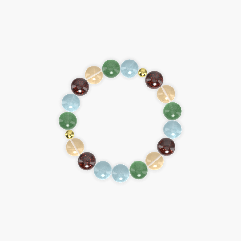 Aquamarine, Aventurine, Citrine and more Gemstone Bracelet