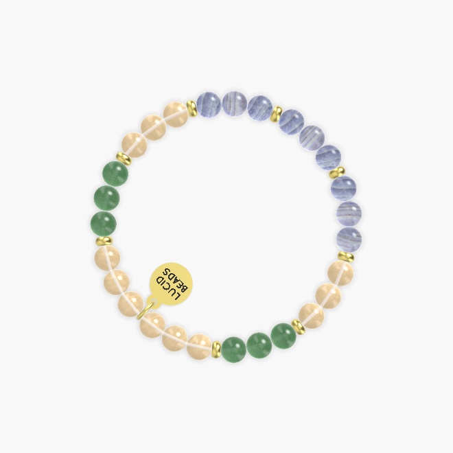 Citrine, Blue Lace Agate and Aventurine Bracelet