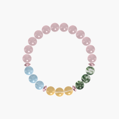 Rose Quartz, Citrine, Moss Agate and more Gemstone Bracelet