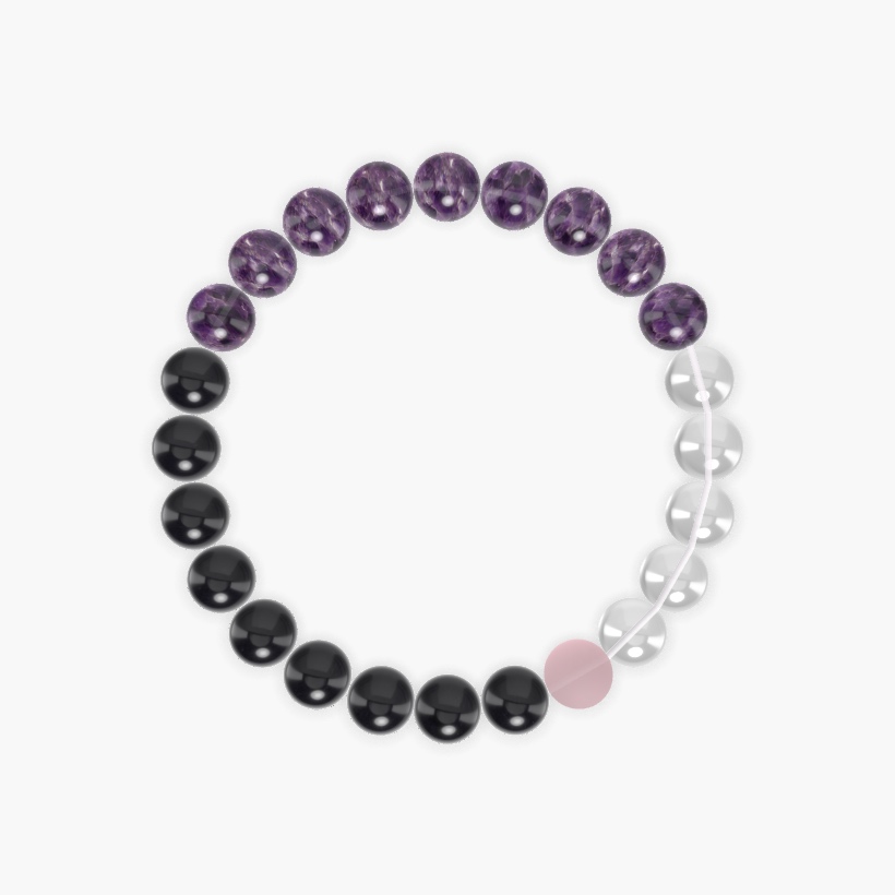 Black Obsidian, Amethyst, Clear Quartz and more Gemstone Bracelet
