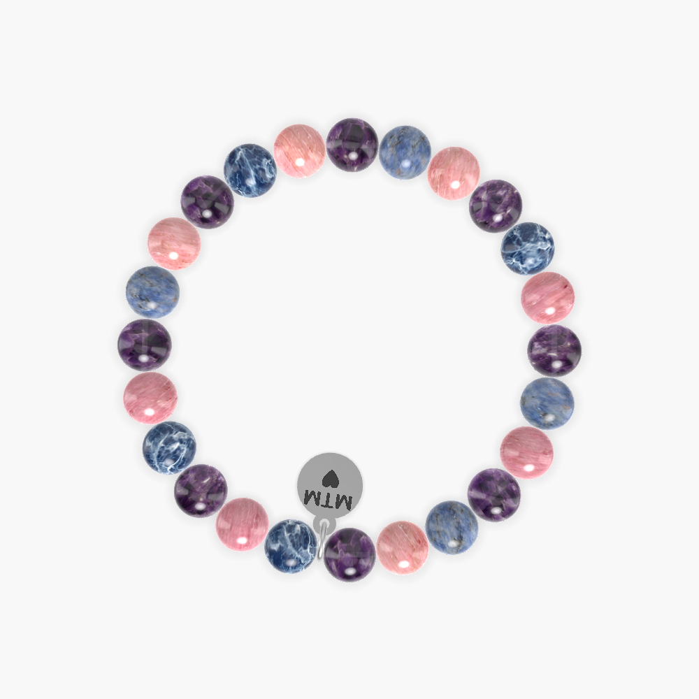 Amethyst, Rhodonite and Sodalite Bracelet
