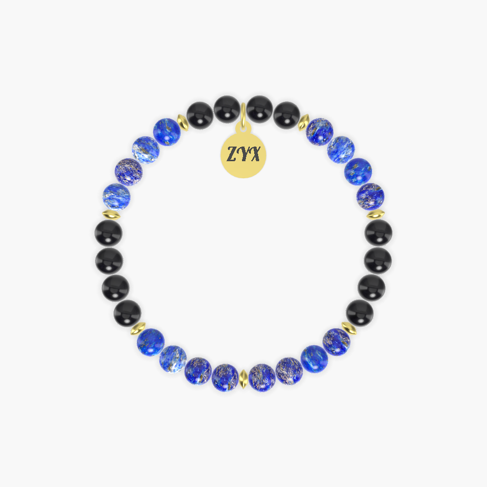 Lapis Lazuli and Black Obsidian Bracelet