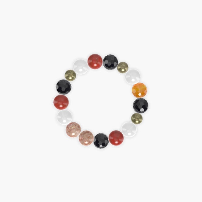 Black Tourmaline, White Jade, Red Jasper and more Gemstone Bracelet