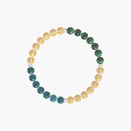 Citrine, Malachite and Apatite Bracelet