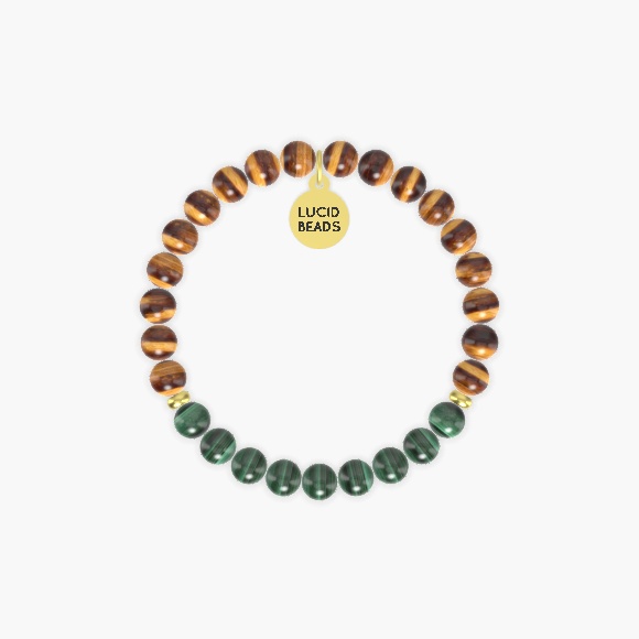 Tiger Eye and Malachite Bracelet