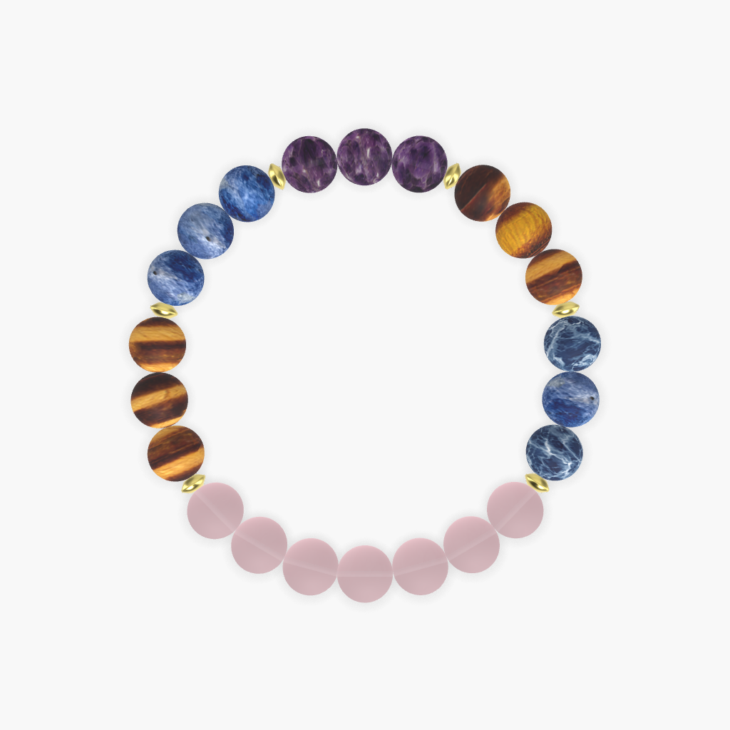 Rose Quartz, Sodalite, Tiger Eye and more Gemstone Bracelet