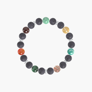 Lava Rock, Sardonyx, Amazonite and More Gemstone Bracelet