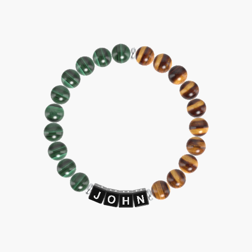 Tiger Eye and Malachite Bracelet