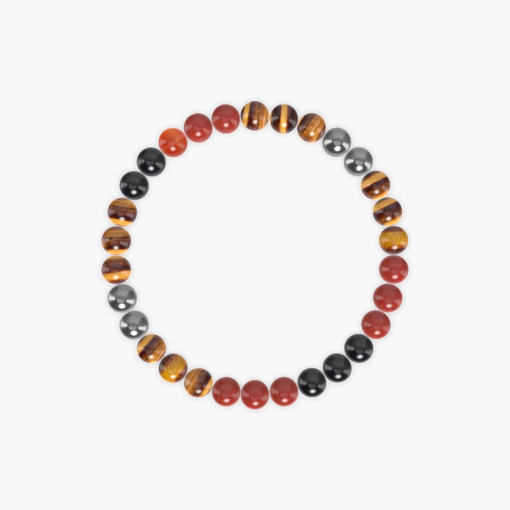 Tiger Eye, Red Jasper, Black Tourmaline and more Gemstone Bracelet