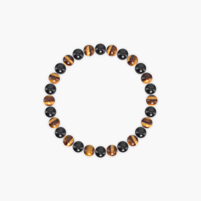 Black Tourmaline and Tiger Eye Bracelet