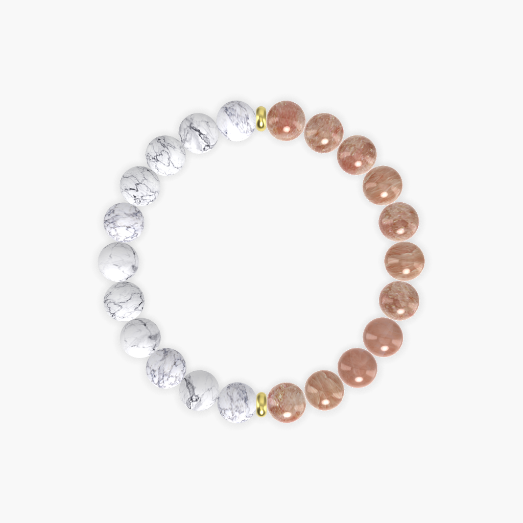 Sunstone and Howlite Bracelet